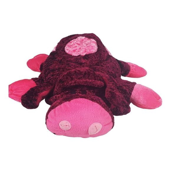 Six Flags Pig Plush Pink Red Spots Prize Toy Amusement Park Floppy Laying Pillow - Picture 11 of 11